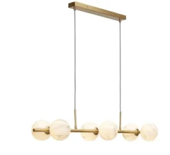 Suspension*It's about Romi Suspension, Carrara, Finition , L105cm, H20cm - Marbre blanc, laiton