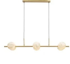 Suspension*It's about Romi Suspension, Carrara, Finition , L105cm, H20cm - Marbre blanc, laiton