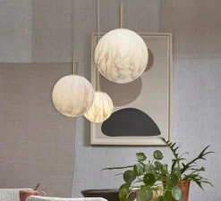 Suspension, Carrara M, Blanc marbre, or, Ø22cm, H34cm - It's about Romi