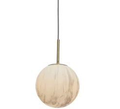 Suspension, Carrara M, Blanc marbre, or, Ø22cm, H34cm - It's about Romi