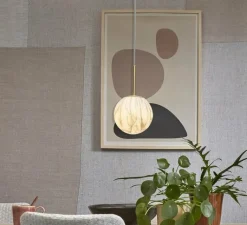 Suspension*It's about Romi Suspension, Carrara S, , Ø16cm, H28cm - Blanc marbre, or