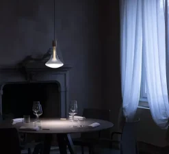 Suspension, Cathode 1, laiton brossé, LED, on/off, 2700k, 286 lm, Ø22cm, H32cm - Davide Groppi