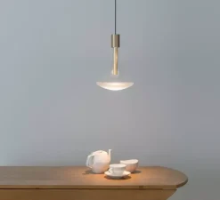 Suspension, Cathode 1, laiton brossé, LED, on/off, 3000k, 286 lm, Ø22cm, H32cm - Davide Groppi