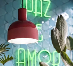 Suspension, Caxixi, rouge corail, Ø22,5cm, H26,5cm - Ferroluce