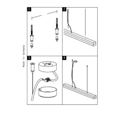 Suspension, [C1]chêne, gris, L122cm, H8cm, 2700K, 1900lm, dimmable - GANTLights