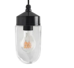 Suspension*Zangra Suspension, ceilinglamp.161, avec glass004, , Ø10cm, H24cm - noir