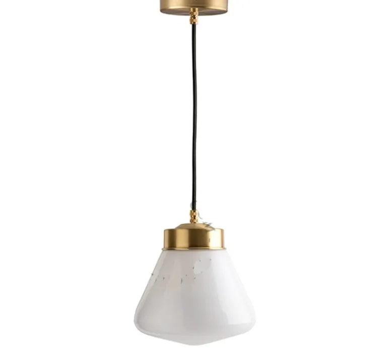 Suspension*Zangra Suspension, ceilinglamp.136, avec glass023, laiton, Ø18cm, H22cm - blanc