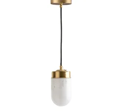 Suspension*Zangra Suspension, ceilinglamp.136, avec glass009, laiton, Ø10cm, H20cm - blanc