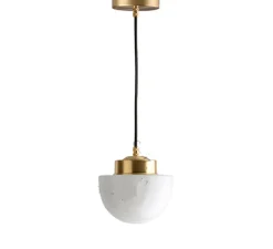 Suspension*Zangra Suspension, ceilinglamp.136, avec glass021, laiton, Ø16,5cm, H17cm - blanc