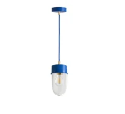 Suspension*Zangra Suspension, ceilinglamp.167, glass 004, , Ø10cm, H5cm - bleu