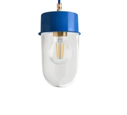 Suspension*Zangra Suspension, ceilinglamp.167, glass 004, , Ø10cm, H5cm - bleu