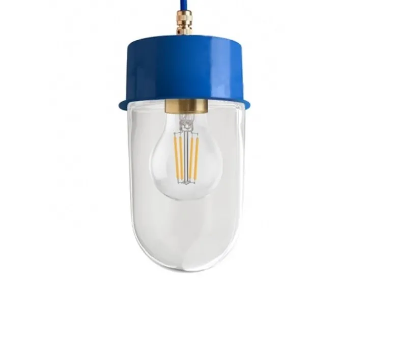 Suspension*Zangra Suspension, ceilinglamp.167, glass 004, , Ø10cm, H5cm - bleu