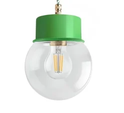 Suspension, ceilinglamp.167, glass 005, vert, Ø15cm, H18cm - Zangra