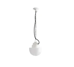 Suspension, ceilinglamp.o.023, avec glass021, blanc, IP54, Ø 9,5cm, H14cm - Zangra