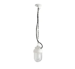 Suspension, ceilinglamp.o.023, avec glass008, blanc, IP54, Ø 9,5cm, H14cm - Zangra