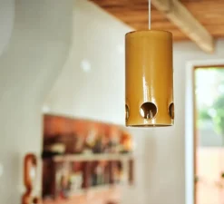 Suspension, Ceramic, moutarde, Ø15cm, H29,5cm - HK Living