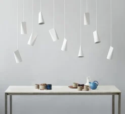 Suspension, Ceramic, Narrow, blanc, Ø11,2cm, H22cm - Moebe