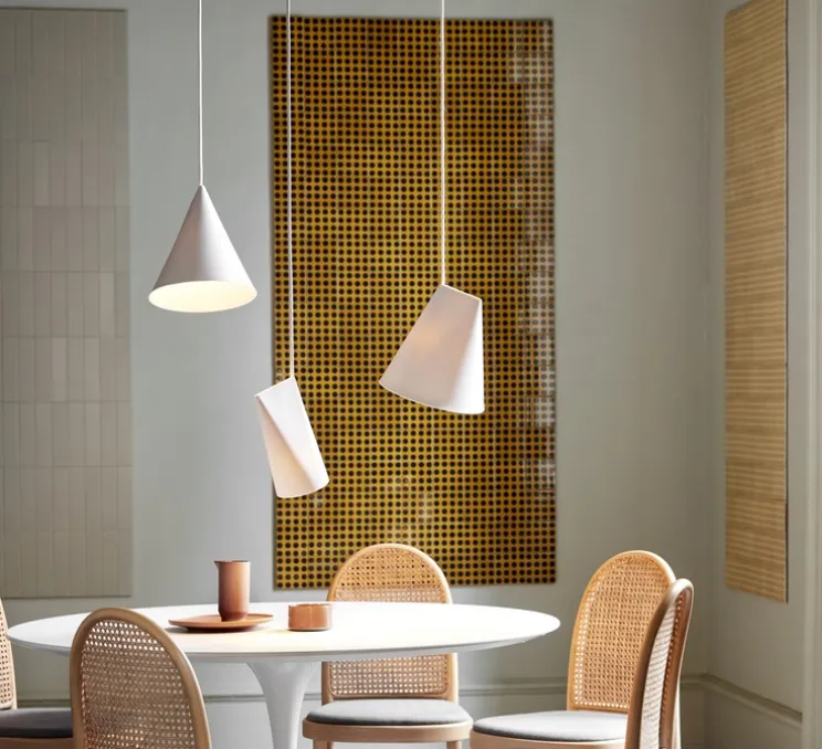 Suspension, Ceramic, Wide, blanc, Ø23cm, H23,5cm - Moebe