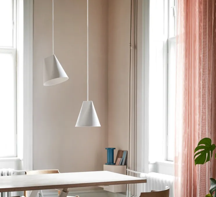 Suspension, Ceramic, Wide, blanc, Ø23cm, H23,5cm - Moebe