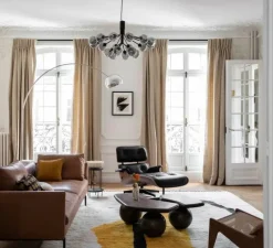 Suspension*CVL Suspension, Cercle et trait, XL, graphite satiné, LED, 2700K, 1400lm, L175cm, H160cm - noir