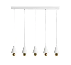 Suspension*Petite Friture Suspension, Cherry, 5 pendants, , LED, dim, 3000K, 5*1040 lm, L90cm, H5cm - blanc