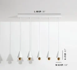 Suspension*Petite Friture Suspension, Cherry, 5 pendants, , LED, dim, 3000K, 5*1040 lm, L90cm, H5cm - blanc