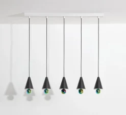 Suspension*Petite Friture Suspension, Cherry, 5 pendants, , LED, dim, 3000K, 5*1040 lm, L90cm, H5cm - noir