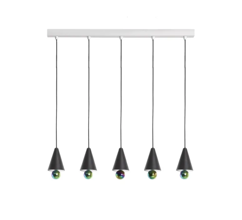 Suspension*Petite Friture Suspension, Cherry, 5 pendants, , LED, dim, 3000K, 5*1040 lm, L90cm, H5cm - noir
