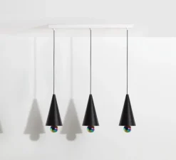 Suspension*Petite Friture Suspension, Cherry, 3 pendants, , LED, dim, 3000K, 3*1040 lm, L90cm, H5cm - noir