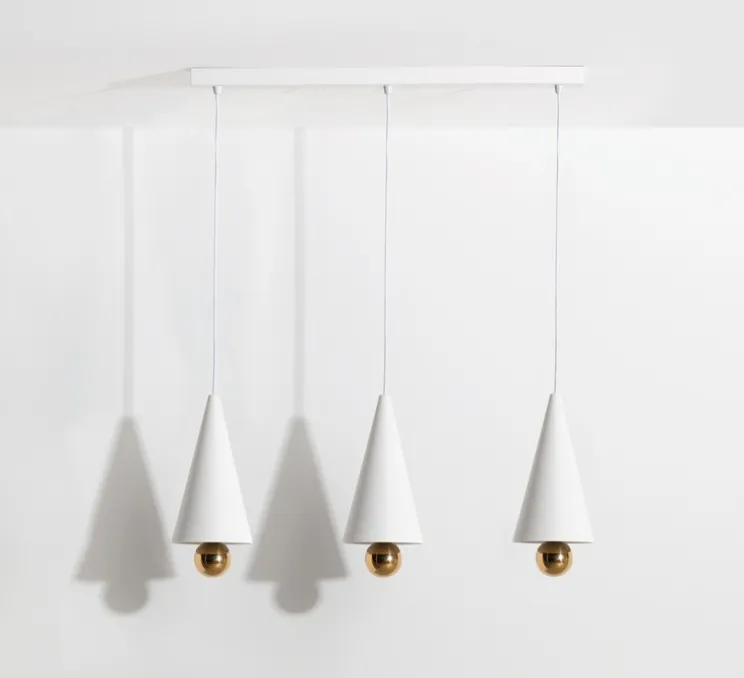 Suspension, Cherry, 3 pendants, blanc, LED, dim, 3000K, 3*1040 lm, L90cm, H5cm - Petite Friture