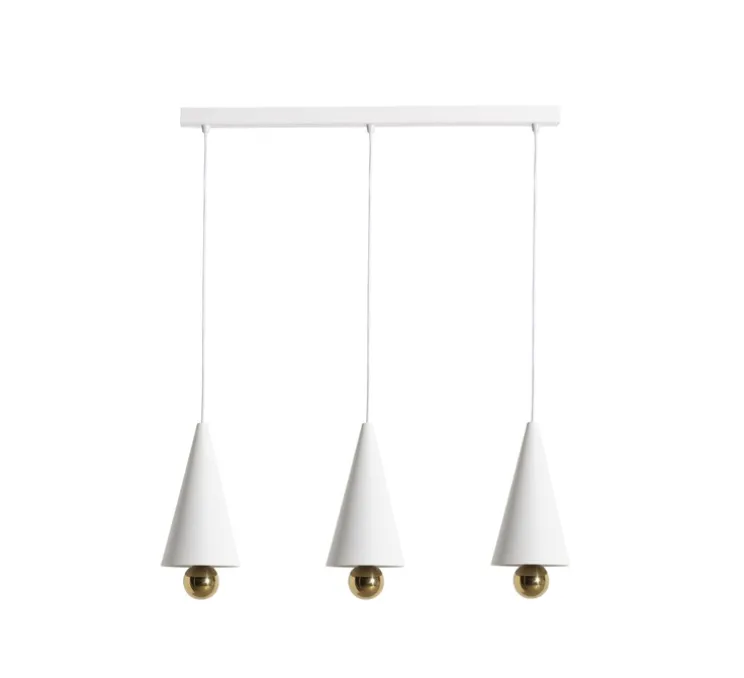 Suspension, Cherry, 3 pendants, blanc, LED, dim, 3000K, 3*1040 lm, L90cm, H5cm - Petite Friture