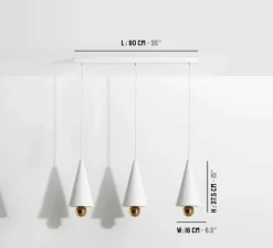 Suspension, Cherry, 3 pendants, blanc, LED, dim, 3000K, 3*1040 lm, L90cm, H5cm - Petite Friture