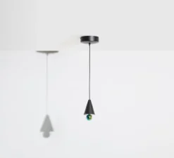 Suspension, Cherry, Mini XS, noir, LED, dim, 3000K, 1040 lm, Ø9,3cm, H17cm - Petite Friture