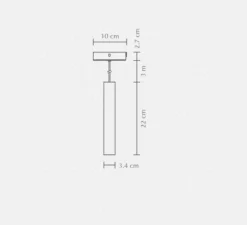 Suspension, Chimes, chêne foncé, LED, 3000K, 220lm, Ø3,4cm, H22cm - Umage
