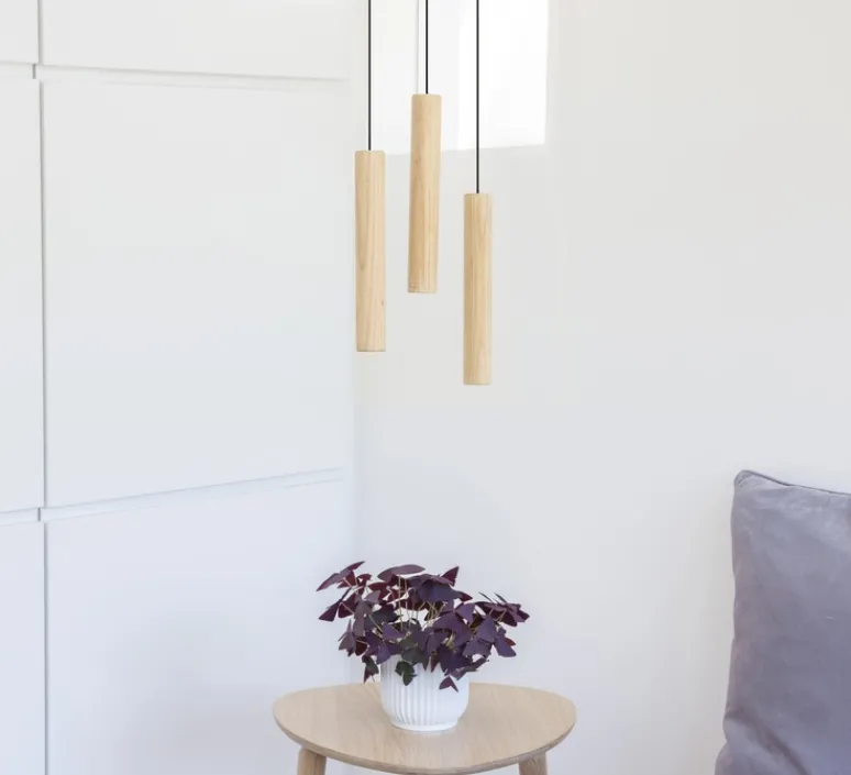 Suspension*Umage Suspension, Chimes Cluster 3, Bois clair, LED, 3000K, 220lm, Ø3,4cm, H22cm - chêne