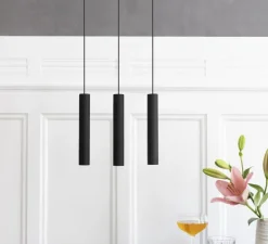 Suspension, Chimes, noir, LED, 3000K, 220lm, Ø3,4cm, H22cm - Umage