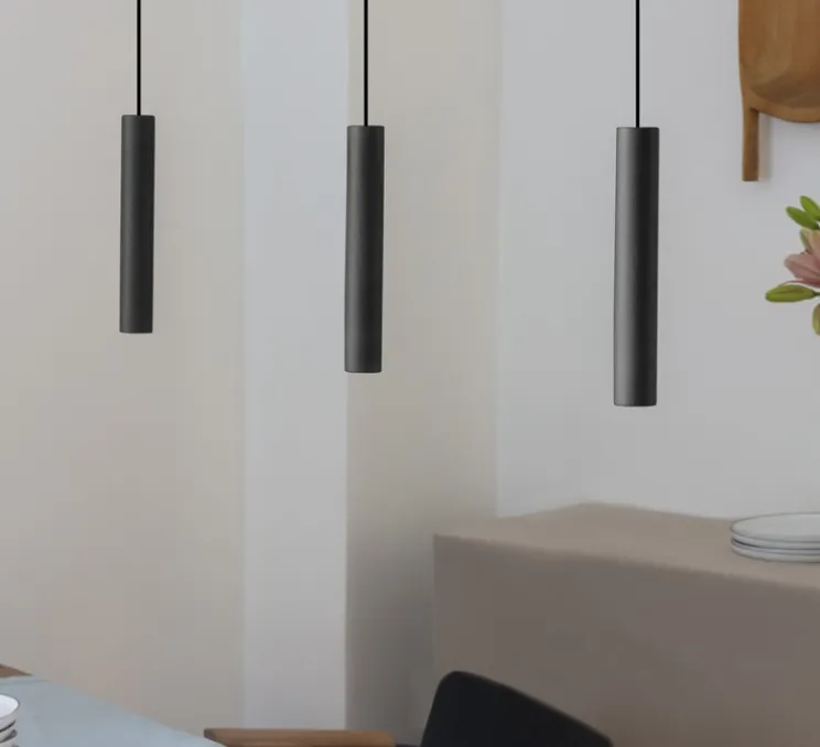 Suspension, Chimes, noir, LED, 3000K, 220lm, Ø3,4cm, H22cm - Umage