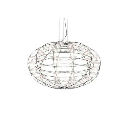 Suspension, Chloris, blanc, nickel, LED, dim, 2500-3000K, Ø90cm, H56cm - Nemo Lighting