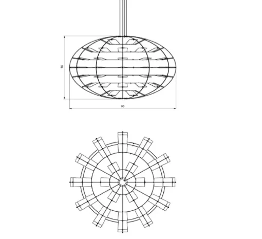 Suspension, Chloris, blanc, nickel, LED, dim, 2500-3000K, Ø90cm, H56cm - Nemo Lighting