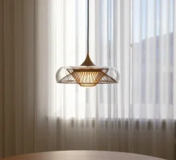 Suspension, Chordis, Laiton, transparent, Ø37,7cm, H20cm - Umage