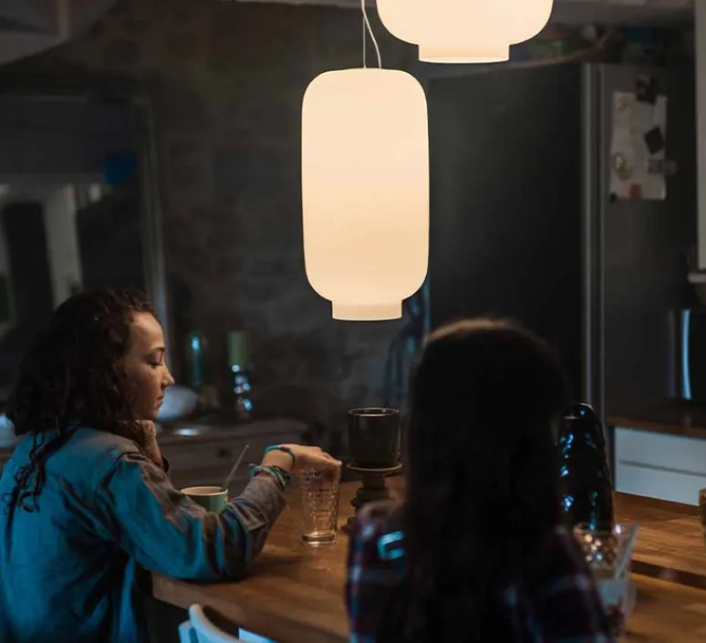 Suspension*Foscarini Suspension, Chouchin bianco 2 LED, , LED, dim, 2700K, 2581 lm, L22cm, H43cm - blanc