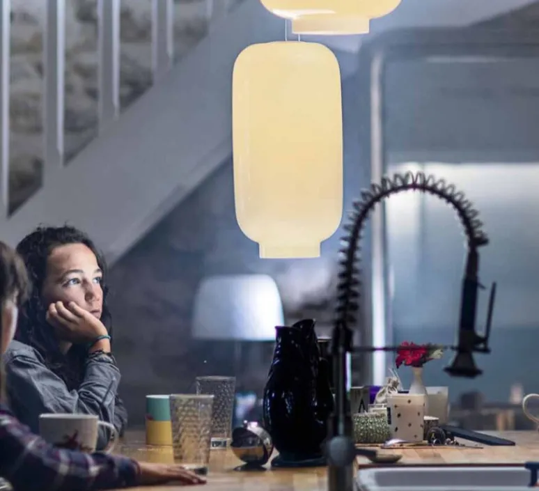 Suspension*Foscarini Suspension, Chouchin bianco 2 LED, , LED, dim, 2700K, 2581 lm, L22cm, H43cm - blanc