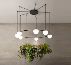 Suspension, Circ avec kit de végétation, noir, LED, dim, 2700K, 725 lm, L131,9cm, H740cm - Estiluz