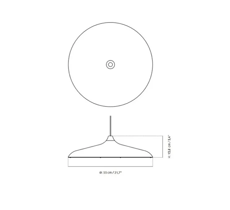 Suspension, Circular, noir, LED, dim, 2700/4000k, 800lm, Ø55cm, H13,8cm - Audo Copenhagen