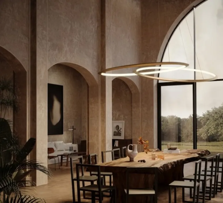 Suspension*LEDS C4 Suspension, Circular simple inward, , LED, 2700k, 3670 lm, Ø200cm, H5cm - or