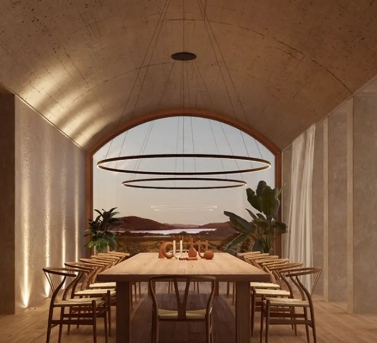 Suspension, Circular simple downward, or, LED, 2700k, 4238 lm, Ø200cm, H5cm - LEDs C4