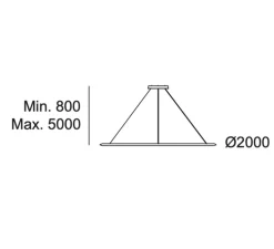 Suspension, Circular simple downward, or, LED, 2700k, 4238 lm, Ø200cm, H5cm - LEDs C4
