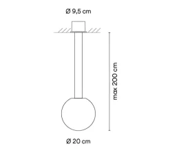 Suspension, Circus solo 0185, noir, LED, dim, 2700K, 759 lm, Ø20cm, H20cm - Vibia