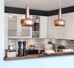 Suspension, Clava, cuivre, câble blanc, Ø21,5cm, H33cm - UMAGE