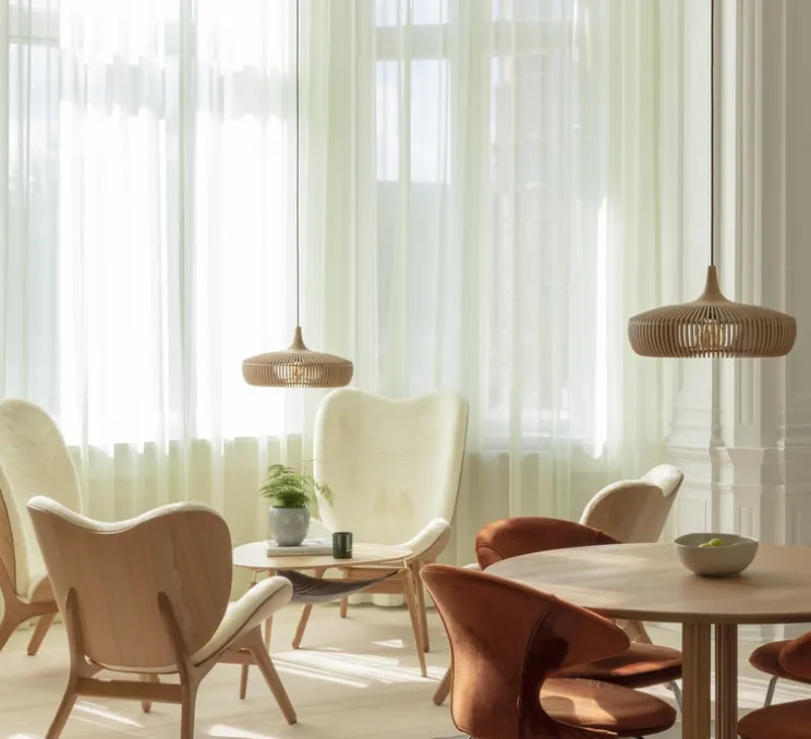 Suspension, Clava Dine, chêne naturel, Ø43cm, H24cm - Umage